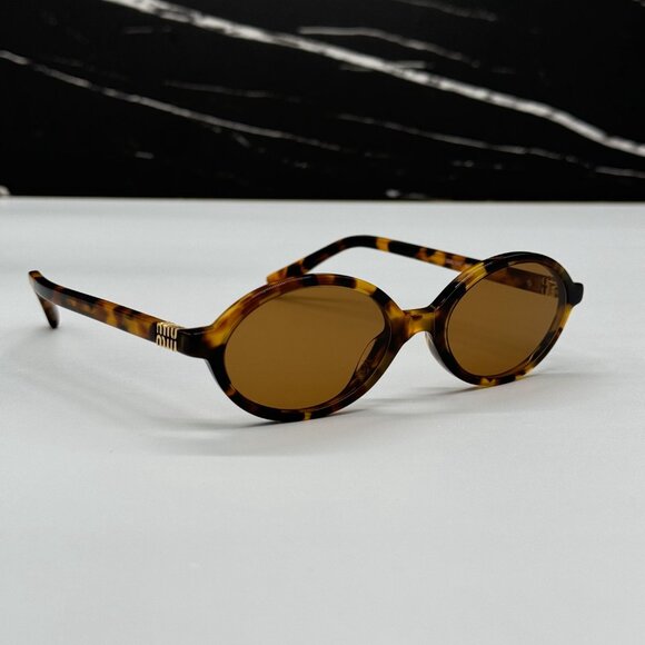 NEW MIU MIU MU 04ZS OVAL HAVANA BROWN SUNGLASSES MU04ZS 19P2Z1 WOMEN MIU MIU main image 13